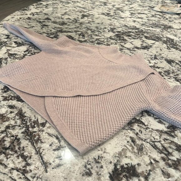 Express Taupe Wrap-Front Knit Sweater – Women’s M - Picture 2 of 3